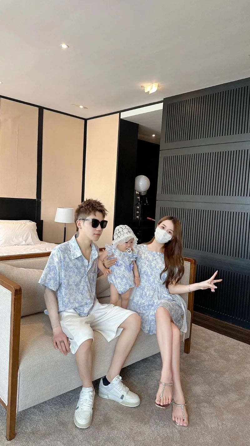 Resort Family Summer Couple Look Beach Clothes Mother and Daughter Dress Vacation Father Son Combinations Shirts Shorts Outfits