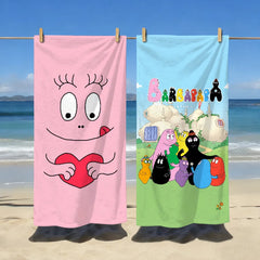 Cute B-Barbapapa Cartoon Towel Soft Pool Gift For Travel Gym Shower Camping Quick Dry Sports Large Beach Towel