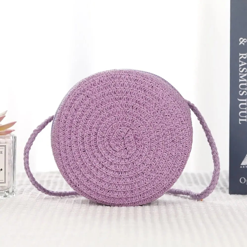 Coin Purse Straw Straw Bag Shell Shape Handmade Summer Beach Bag Handbag Kid Children