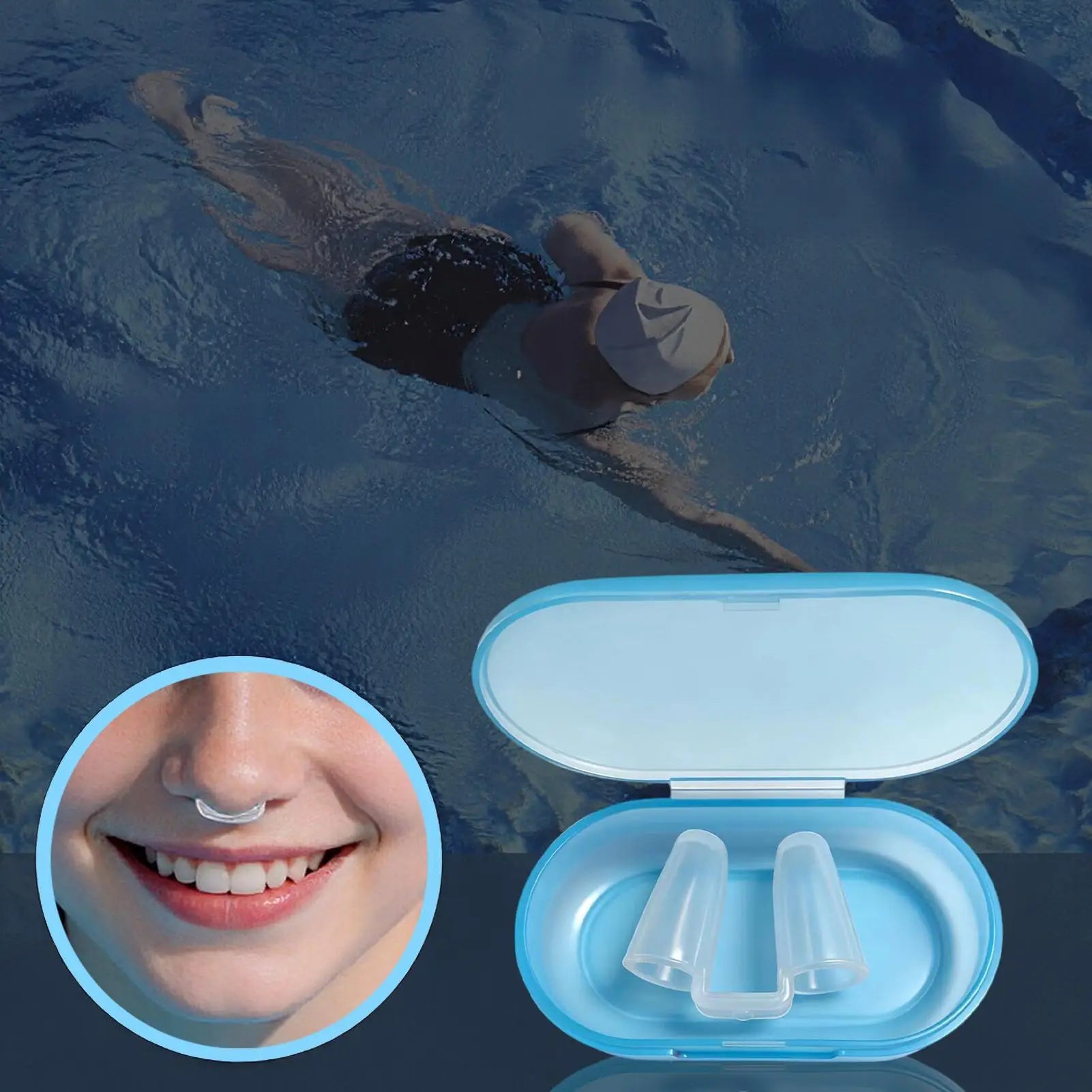 Silicone Nose Clips for Swimming, Anti-Choking Snorkel Nose Plug for Pool Beach Diving Water Sports Outdoor Travel