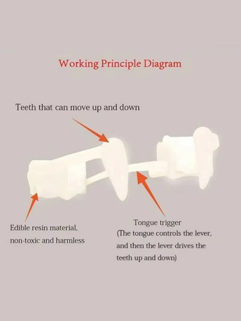 Vampire Teeth Dentures Fangs Classic PP Halloween Party Cosplay Prop Halloween Costume Party Favors