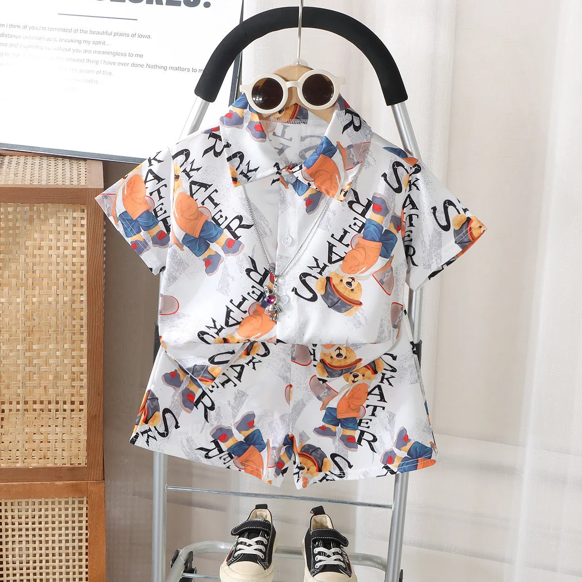 0-8Y Kids Baby Boy Clothes Summer Floral Print Sets 2Pcs Short Sleeve Shirt+Shorts Child Boy Beach Wear Casual Outfits