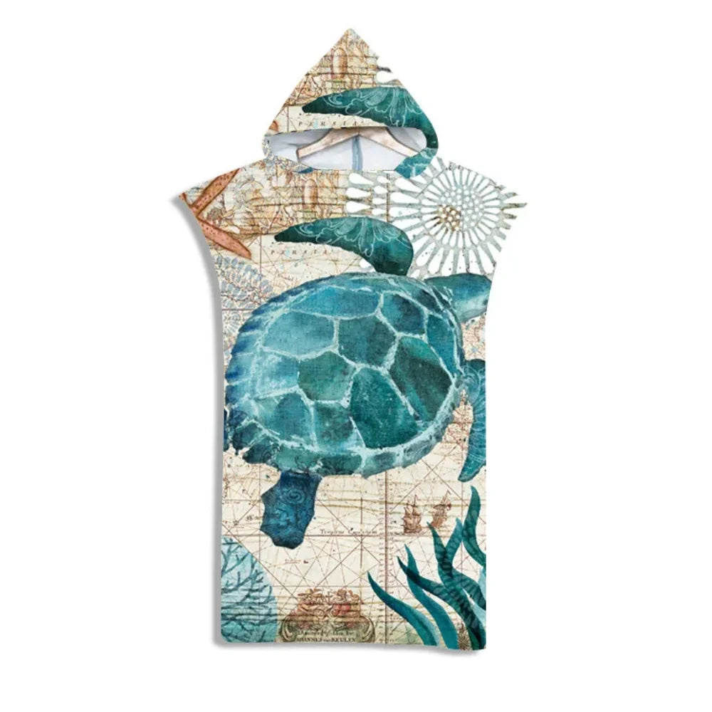 Adult Kids Beach Towel Quick Dry Hooded Cloak Children Women Large Bath Towels Sand Free Poncho Bathrobe For Summer Swim Surf