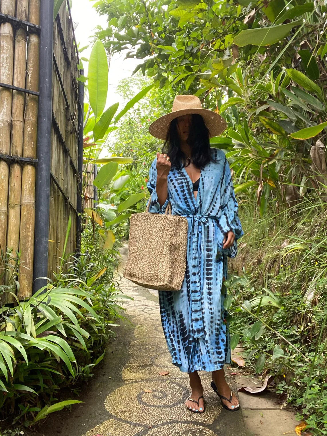 Women's Boho Stripe Tie Dye Swimsuit Cover Up with Belt Tunic Sarong Cardigan Dress Bikini Cover-ups Beach Wear Kimono