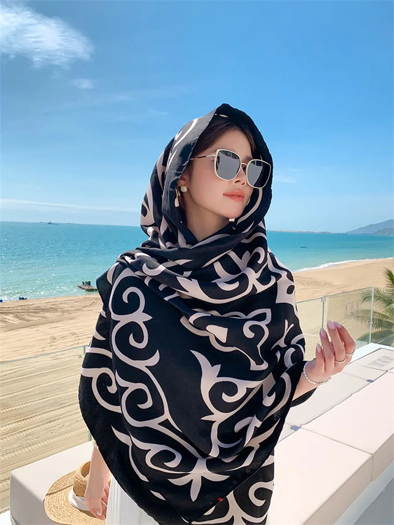 20 Styles 90x180cm Cotton Linen Summer Beach Dress Bikini Cover-ups Sarong Wrap Scarf Women Brazilian Swimsuit Bathing Cover Up