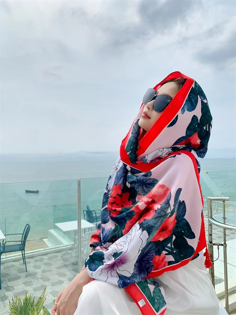 20 Styles 90x180cm Cotton Linen Summer Beach Dress Bikini Cover-ups Sarong Wrap Scarf Women Brazilian Swimsuit Bathing Cover Up