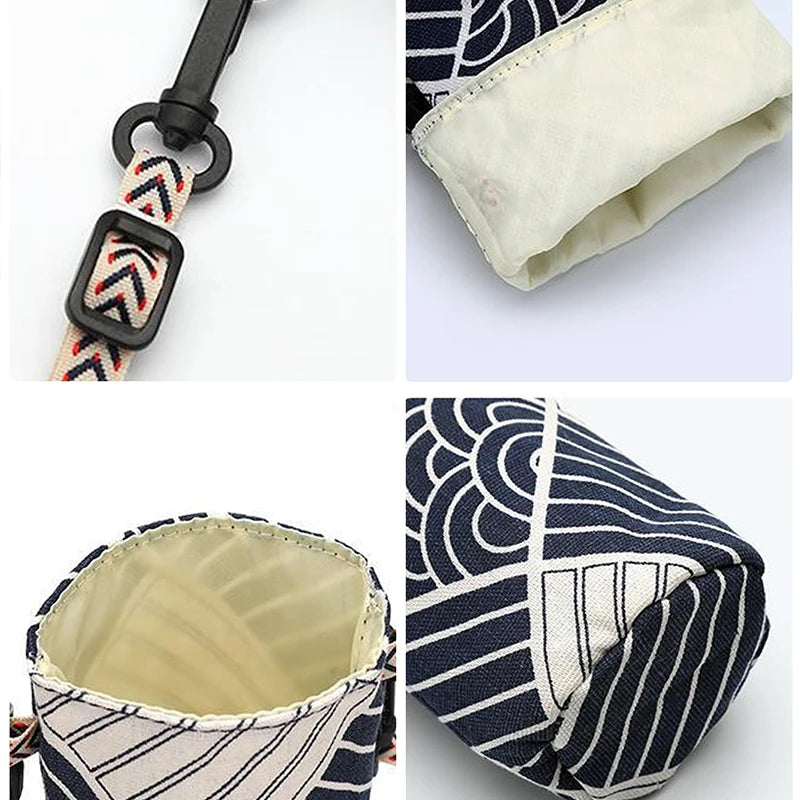 Portable Water Bottle Bag Insulated Crossbody Water Bottle Carrier Bag Holders Travel Sports Camping