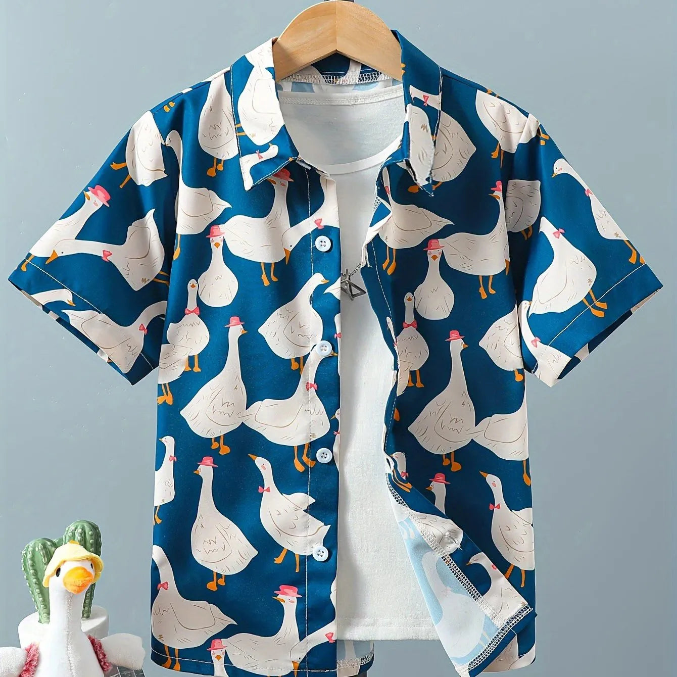 Children Blouse Hawaiian Shirt Boy Hawaii T-Shirt Short Sleeve Tops Summer Casual Lapel Tees Children's Shirt Kids Girls Clothes