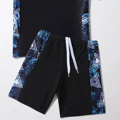 Boys Girls Split Swimsuit Children Surfing Quick Drying Swimming Sets Kids Short Sleeve Sleeve Shorts Swimwear 2 Piece Set