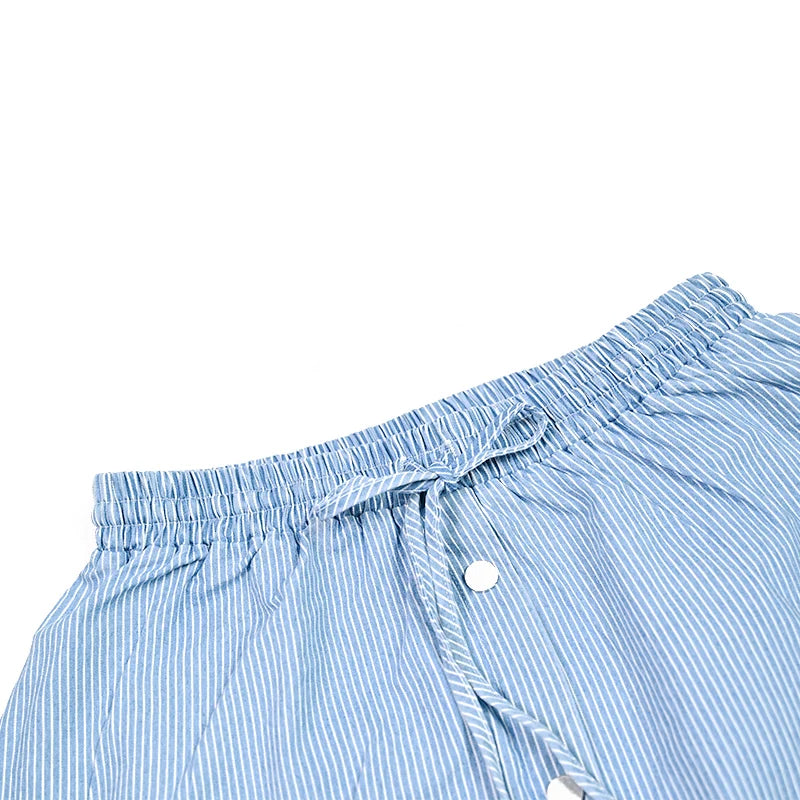 Kids Family Sibling Matching Pinstripe Clothes Set Girls Teenage Dresses Boys Shirt Baby Rompers Garment Washed Children Clothes