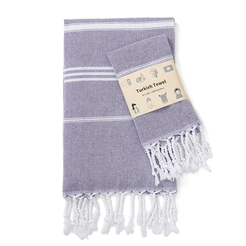 2-Pack 40x100CM Turkish Cotton for home Towel Soft Sauna Spa Bath Towel Hand and Face Towel Set Can used for kitchen sport gym