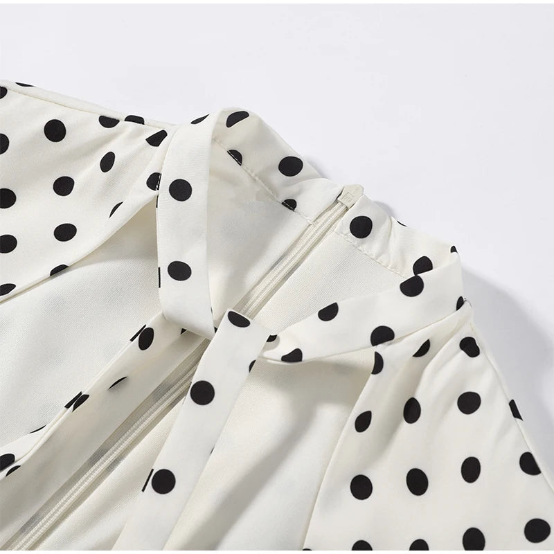 Fashion Summer Hollow Out Women Dress Belt Zipper Hip Package Slimming Polka Dot Skirt Sexy Female Party Dress 2026