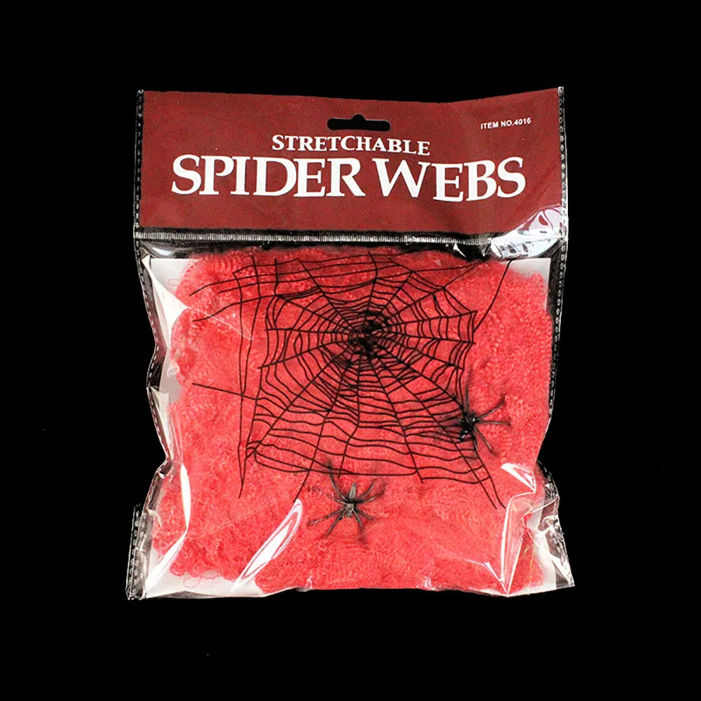 Halloween Decoration Spider Web,Artificial Cobweb,Stretchy Cobweb With Spider,Horror Gothic Haunted House Home Decor