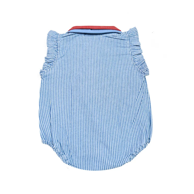 Kids Family Sibling Matching Pinstripe Clothes Set Girls Teenage Dresses Boys Shirt Baby Rompers Garment Washed Children Clothes