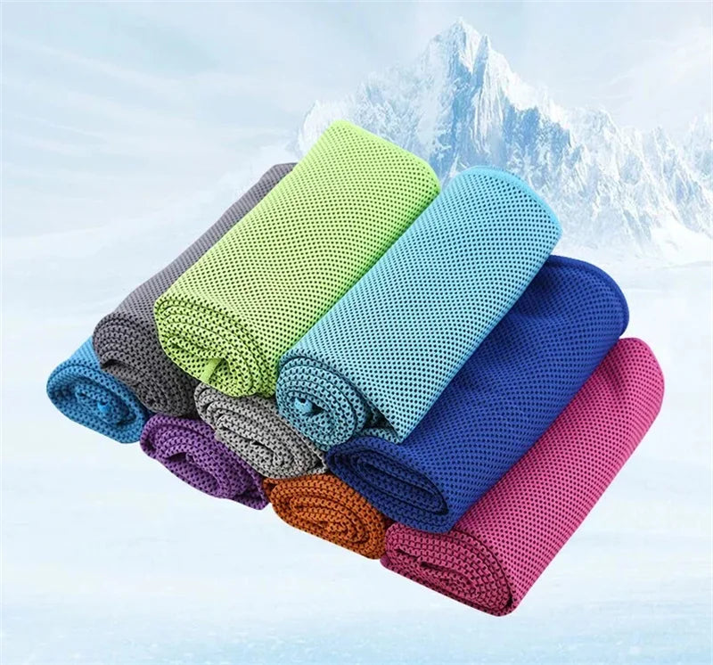 Cooling Towel Circular Silicone Wrapped Cold Towel Quick Drying Microfiber Towels Beach Accessories Towel Sport Fitness 1PC