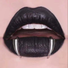 Stainless Steel Gothic Sharp Teeth Lip Clip for Women Men Punk Non Piercing Fake Body Piercing Halloween Jewelry Accessories