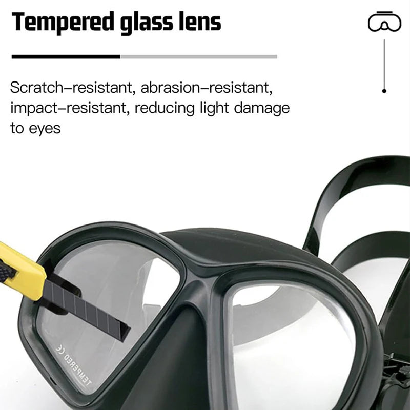 Professional Wet Low Volume Freediving Mask, Tempered Glass Dive Mask, J-Type Diving Mask, Snorkel Set, Buceo, 수영, 스노클링, 마스크