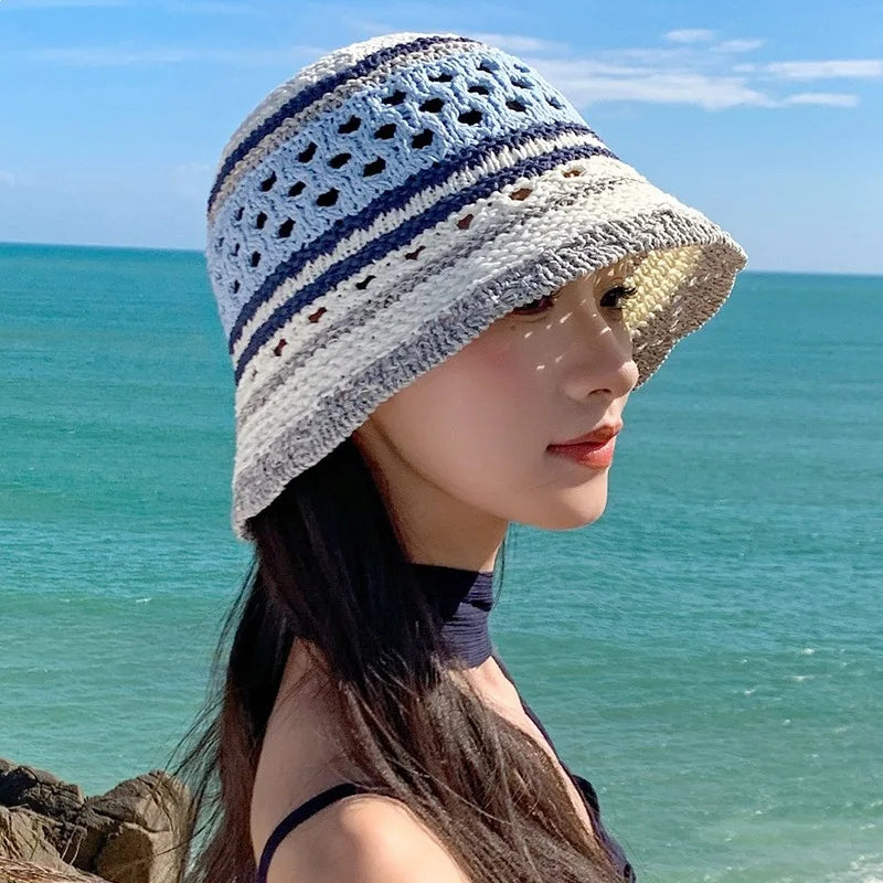 Popular Mix Coor Summer Bucket Hat For Women Tropical Beach Panama Bob Caps Outdoor Best Matched Sunshade Fisherman Hat Gift