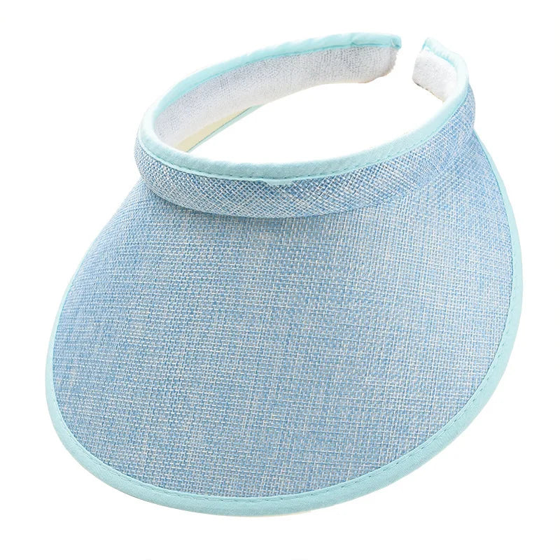 Women's Summer Sun Hat Wide Brim Beach Outdoor Travel Foldable Multi-function Straw Cap Visor Suncap Portable