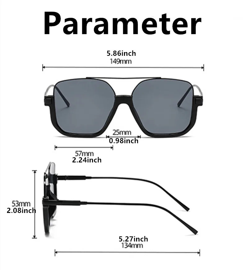 New Man Woman Sun Glasses High Quality UV400 Sunglasses Unisex Double Beam Design Half-Frame Sunnies Fashion Versatile Shade