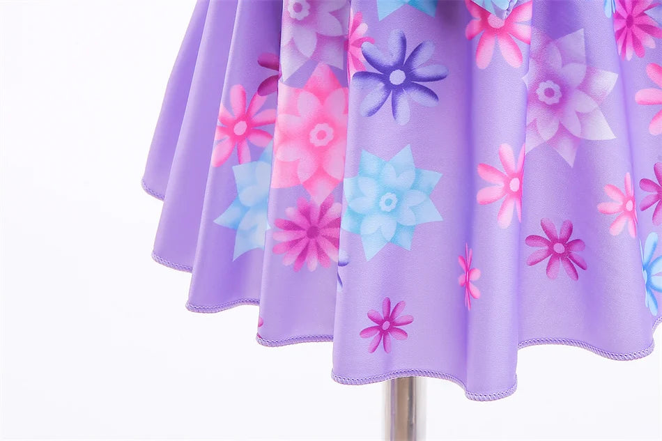 Encanto Cosplay Mirabel Isabela 2Pcs Tops Skirt Set Girls Dolores Luisa Pepa Bikini Swimwear Children Print Beachwear Costumes
