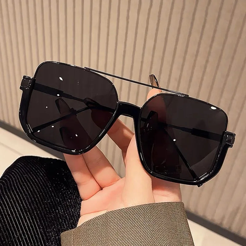 New Man Woman Sun Glasses High Quality UV400 Sunglasses Unisex Double Beam Design Half-Frame Sunnies Fashion Versatile Shade
