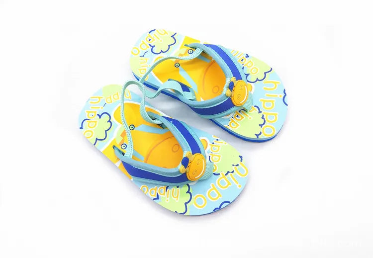 2026 Summer Children Cute Cartoon Animal Slippers Beach Shoes Kids Flip Flops Elastic Band Anti-slip Sandals Boys Girls Slippers