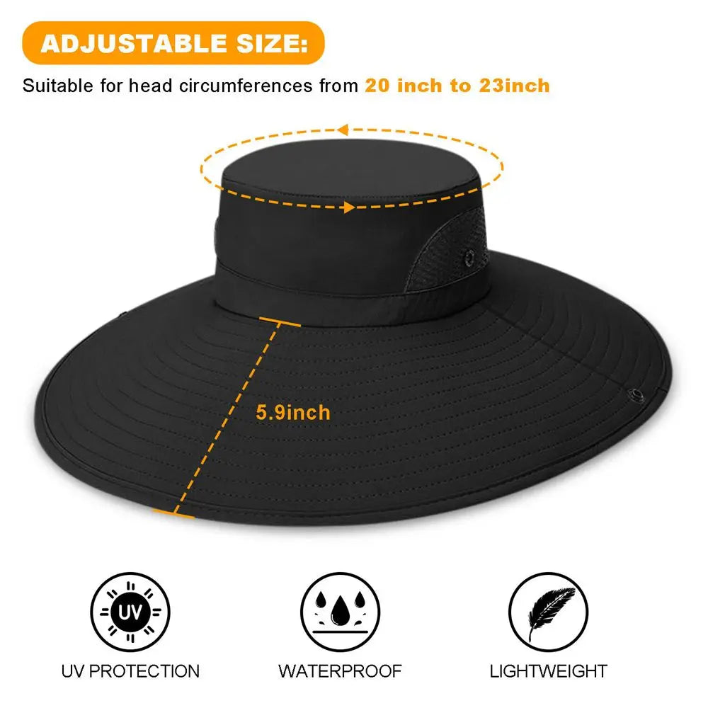 Boonie Bucket Cap Summer Fishing UV Sun Protection Men Women Wide Visor Brim Hat Outdoor hat