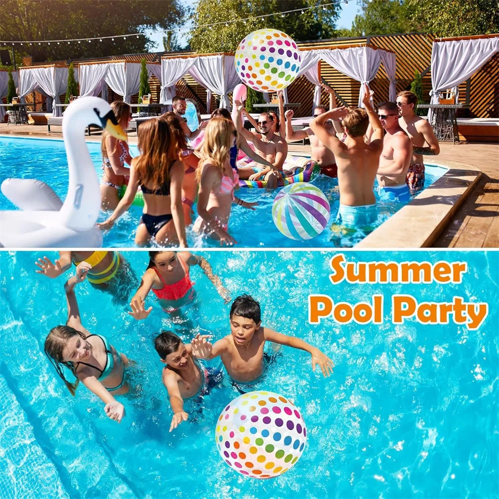 40CM Inflatable Beach Ball - Jumbo Colorful Pool Toys for Swimming Water Play & Summer Parties - Outdoor Beach Games Party Favor