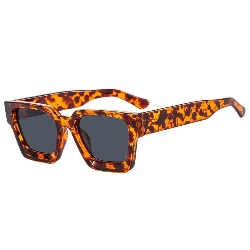 Unisex Square Vintage Sunglasses, UV400 Protection Retro Punk Style Fashion Shades, Designer Eyewear for Men & Women Driving, Outdoor & Daily Wear