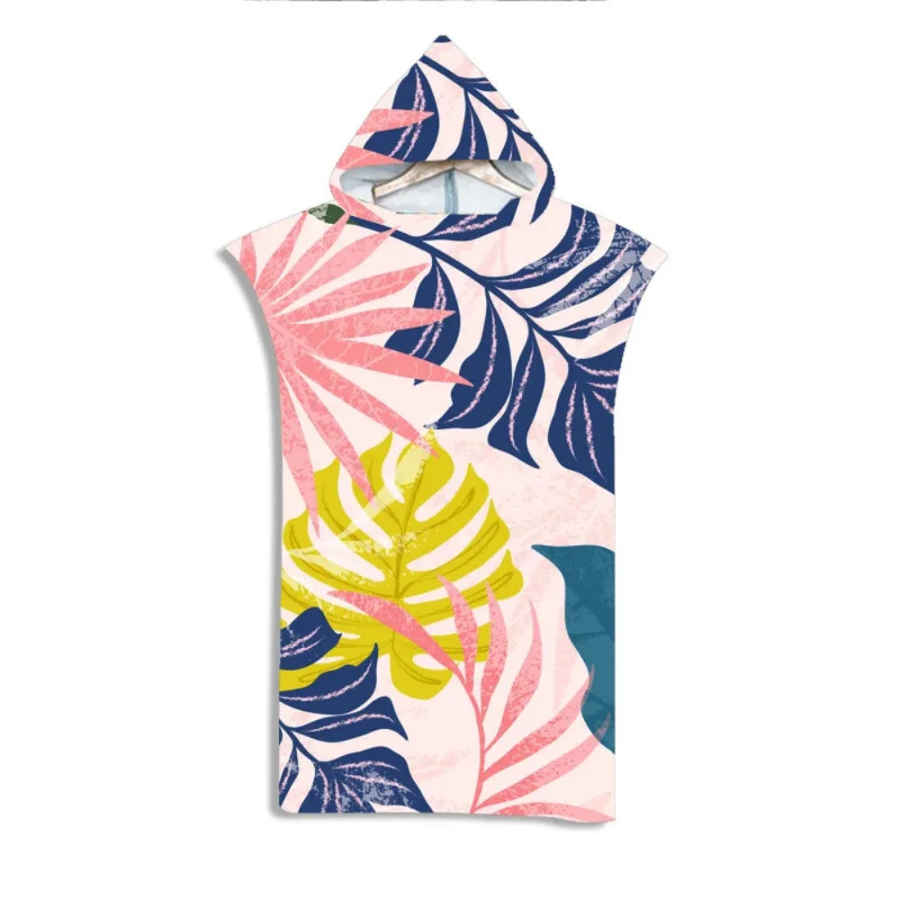Adult Kids Beach Towel Quick Dry Hooded Cloak Children Women Large Bath Towels Sand Free Poncho Bathrobe For Summer Swim Surf