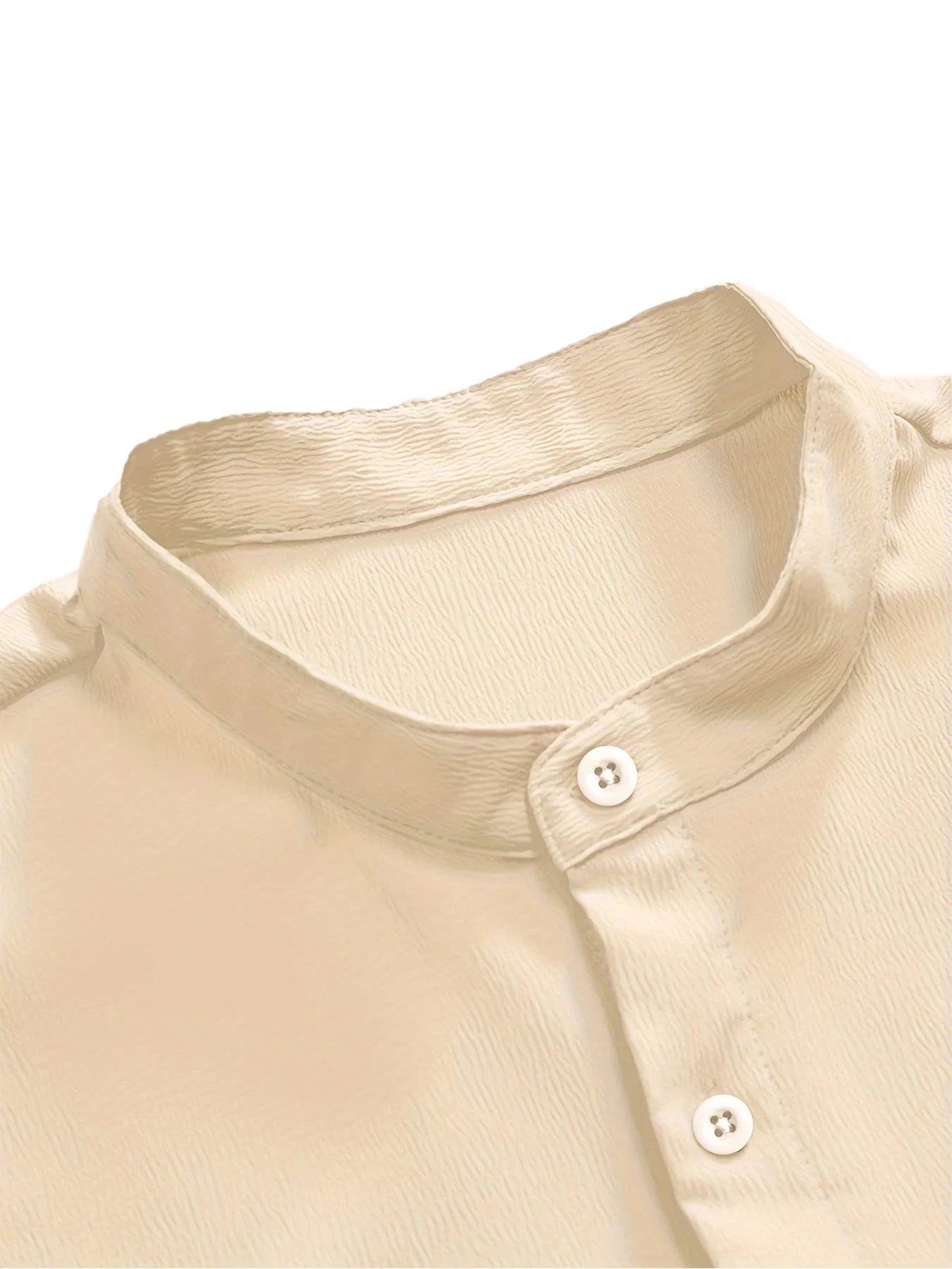 Summer Men's Short Sleeve Shirts Solid Color Stand Up Collar T Shirts Loose Casual Beach Shirt Breathable Male Linen Tops