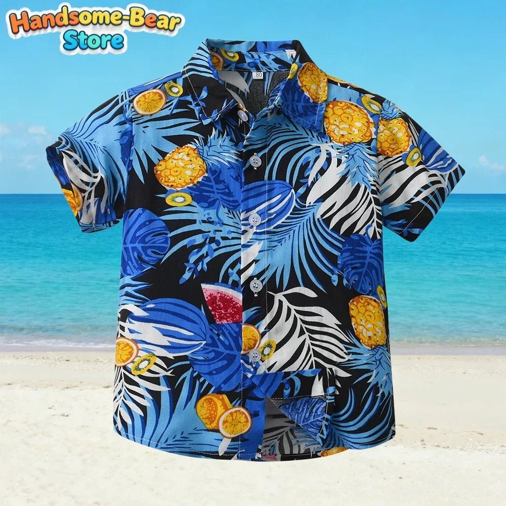 Hawaiian New Kids' Shirt Fashion Pattern 3D Print Shirt Summer Holiday Casual Harajuku t-Shirt Outdoors Simple Boys Girls Shirts