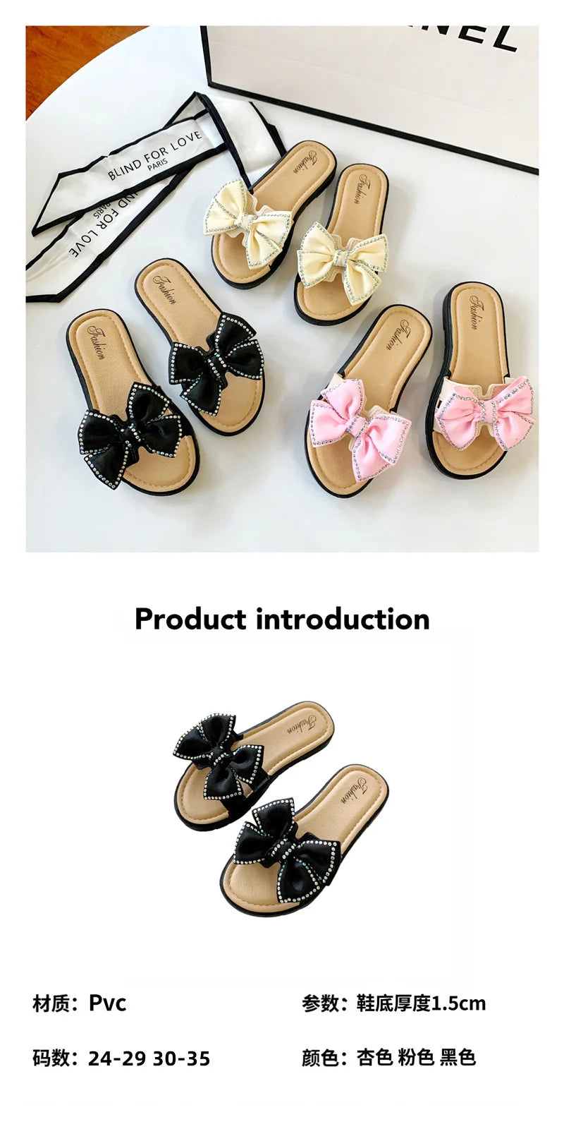 2026 New Bow Flats Open Toe Slide Sandals Non-slip Flip Flops Children Home Slippers Kids Girls Summer Cute Beach Slippers Shoe