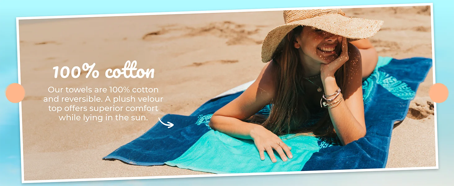 Beach Towels Tropical Animals Blue Unique Design Multiple Sizes Cotton Bath Towels Suitable for Kids and Adults