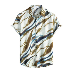Mens Casual Hawaiian Floral Shirts 3D Full Print Short Sleeve Button Down Tropical Beach For Men Camisa Manga Masculina