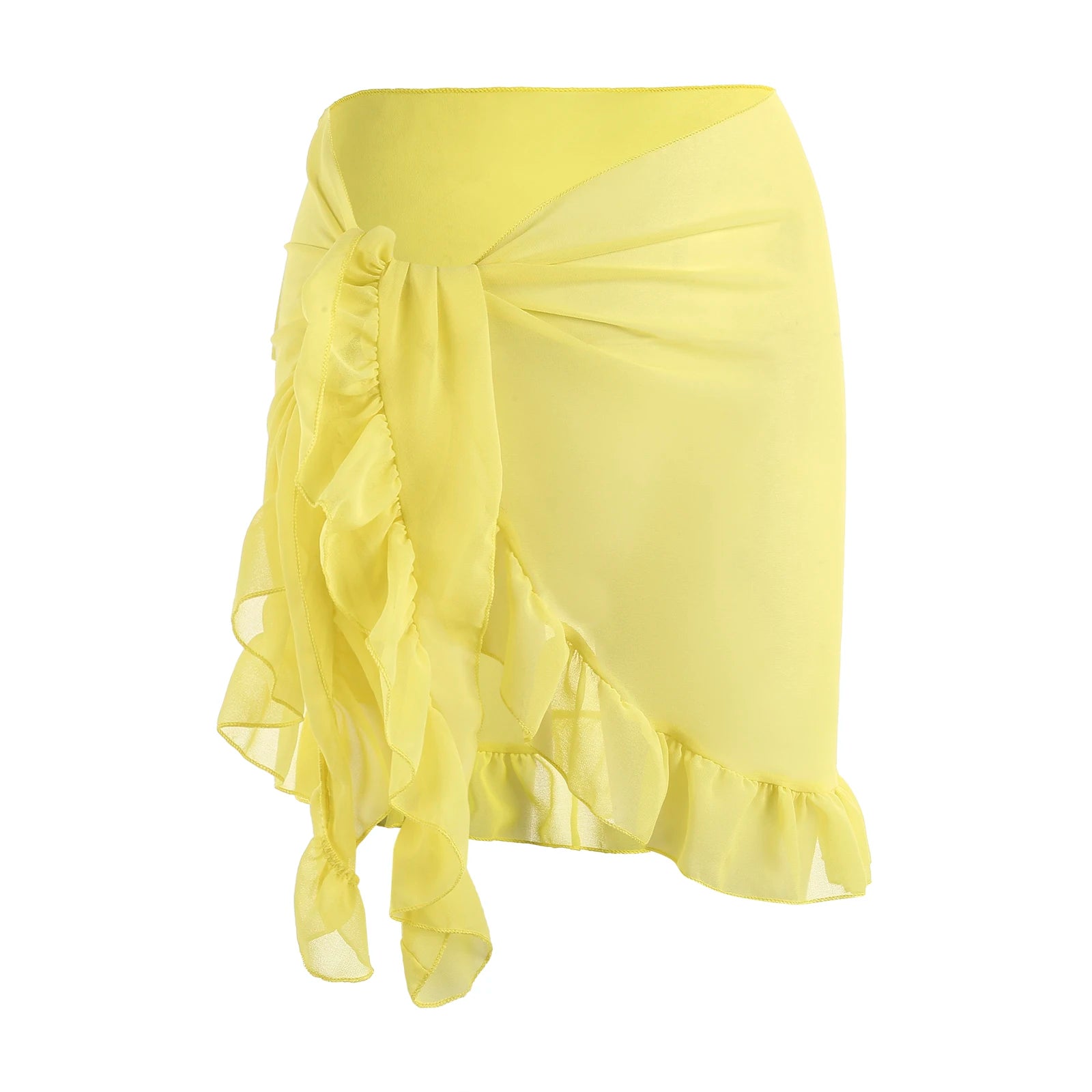 Yiiciovy 2023 Women Cover-Ups Skirts Chiffon Swimwear Pareo Scarf Bikini Cover-Ups Wrap Kaftan Sarong Beach Sexy Skirts 9 Colors