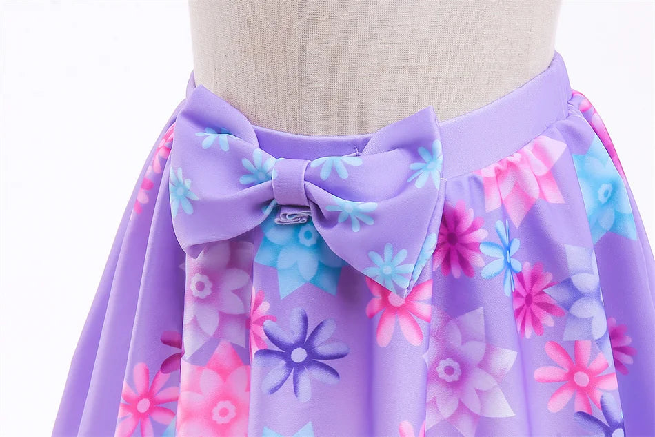 Encanto Cosplay Mirabel Isabela 2Pcs Tops Skirt Set Girls Dolores Luisa Pepa Bikini Swimwear Children Print Beachwear Costumes