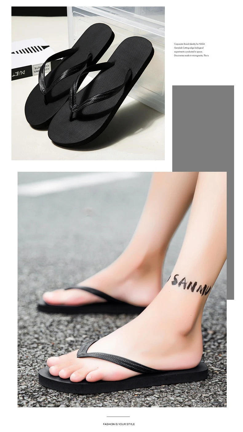 High Quality Men's Flip Flops Summer Light Beach Slippers Fashion Non-slip Casual Male Sandals Outdoor Black Flip Flop Sandals