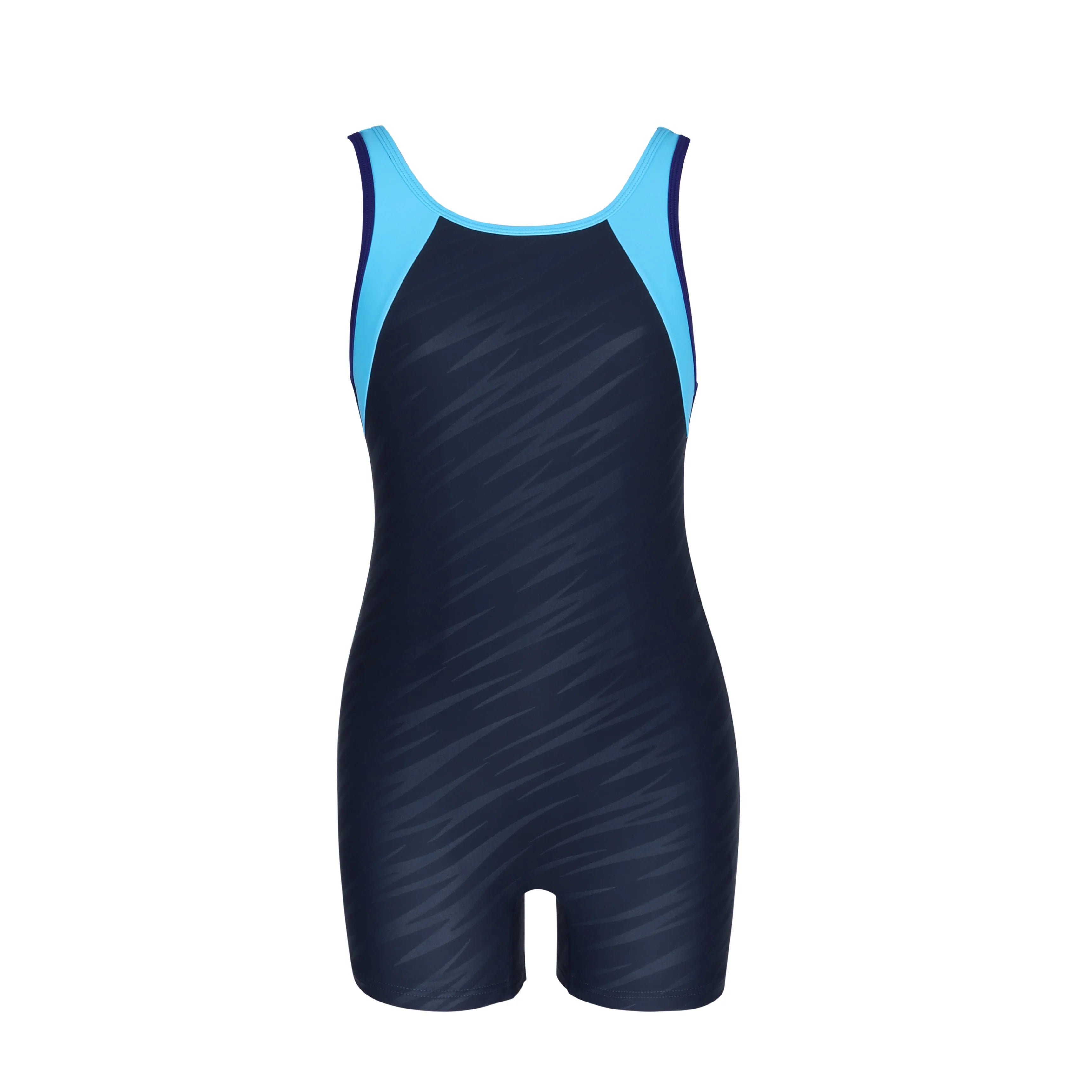 Anfilia Girls One-Piece Sports Swimsuit Size 8-14 Boyleg High Elastic Racerback Athletic Training Bathing Suit