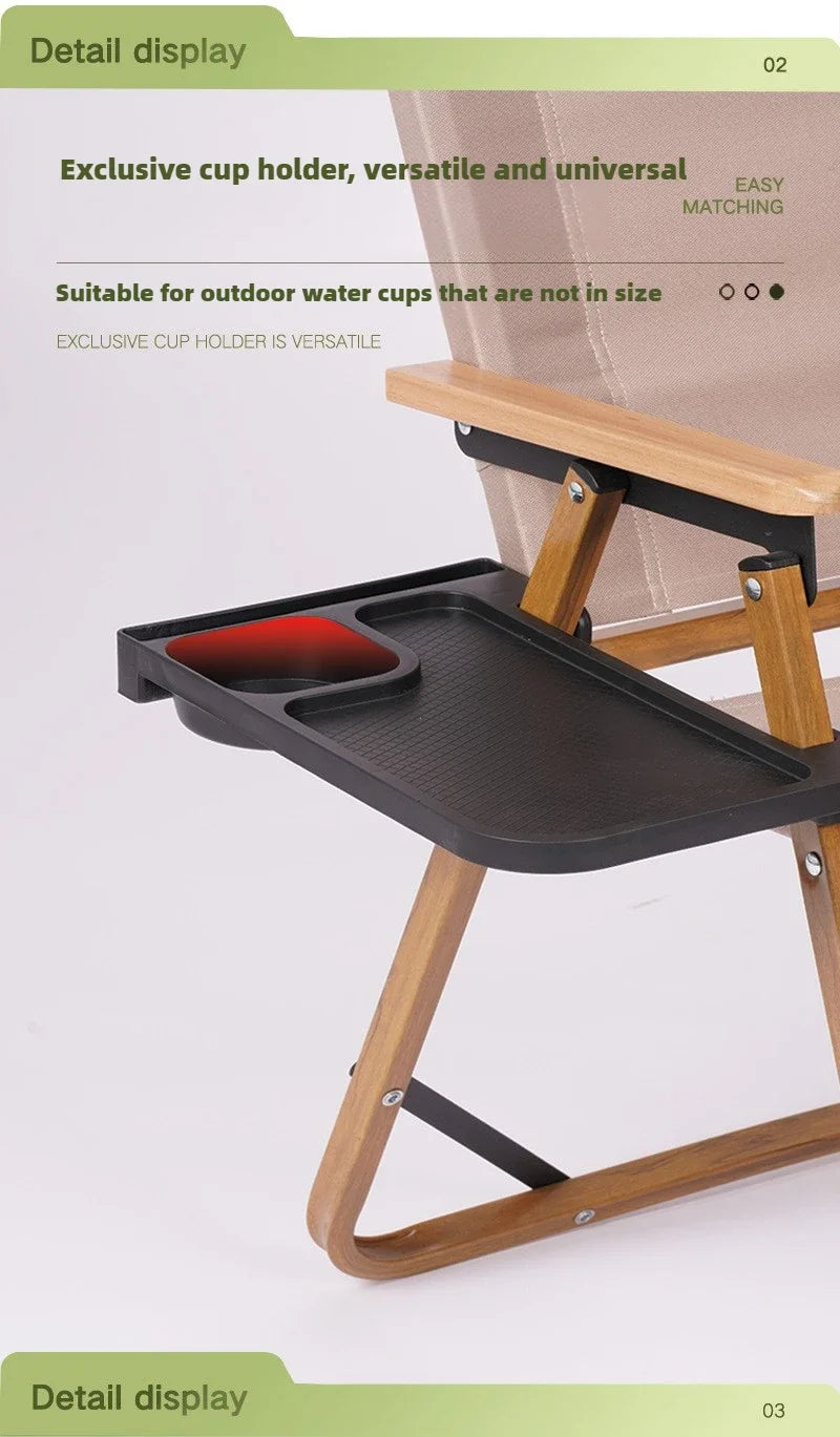 Outdoor Camping Chair Side Storage Tray Recliner Chair Tray Camping reunion Accessories Folding Universal Cup Holder Tool