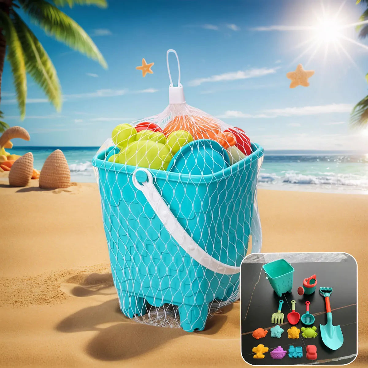 Children 10/14/16PCS Beach Toys Summer Outdoor Sand Play Bucket Bottle Shovel Kids Water Game Winter Snow Tool Gift Color Random