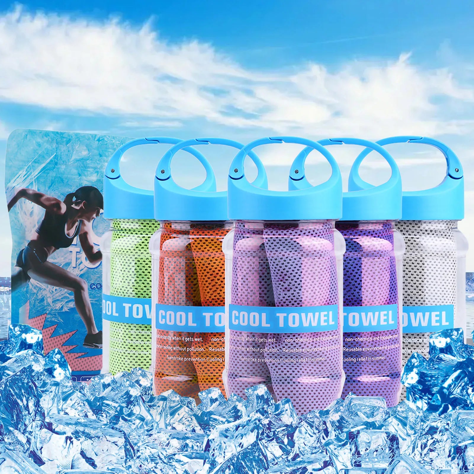 Cooling Effect Towel Super Breathable Towel Super Breathable Cooling Effect Towel for Sports Gym Workout Super Absorbent Towel