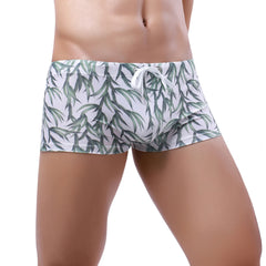 Mens Boxers Swimwear Fashions Printing Style Lace-up Swimming Trunk Summer Beachwear Bathing Shorts