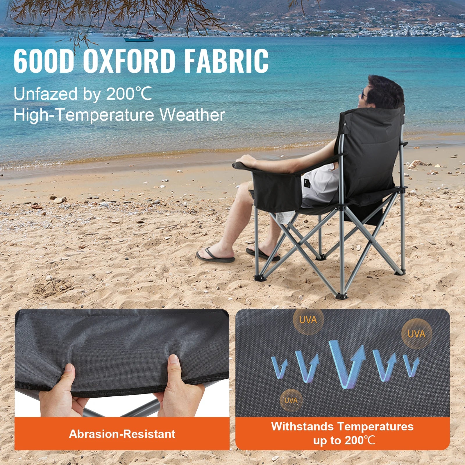 SucceBuy Outdoor Camping Chair 350lbs High Load Ultralight Folding Chair Portable Beach Hiking Picnic Travel Seat Fishing Tool