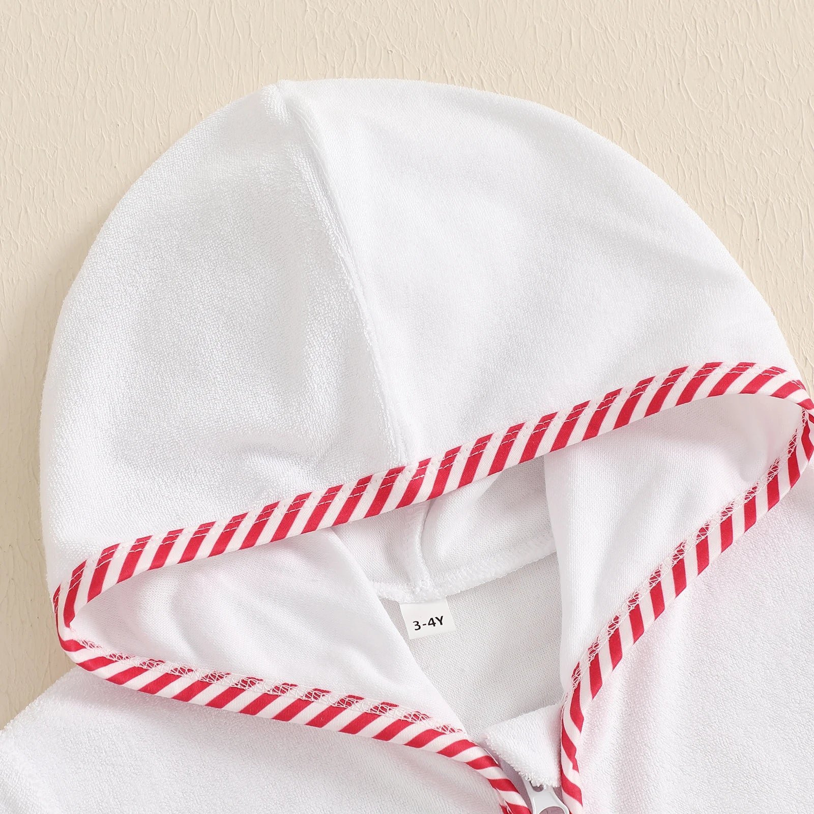 Toddler Girl Hooded Beach Coverup Summer Infant Stripe Print Zipper Bathrobe Children Short Sleeve Summer Swimwear Cover-up