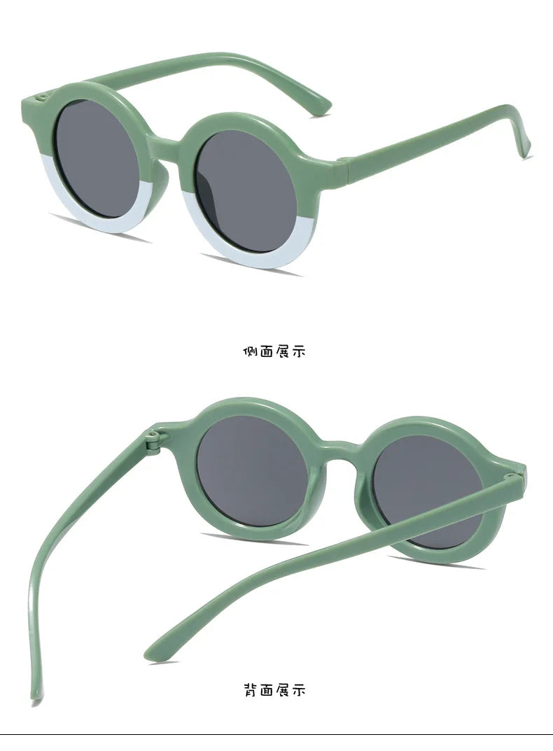 New Children's Sunglasses Korean Edition Girls' Round Frame Sunglasses Personalized Baby Sunscreen Sunglasses Fashion Versatile