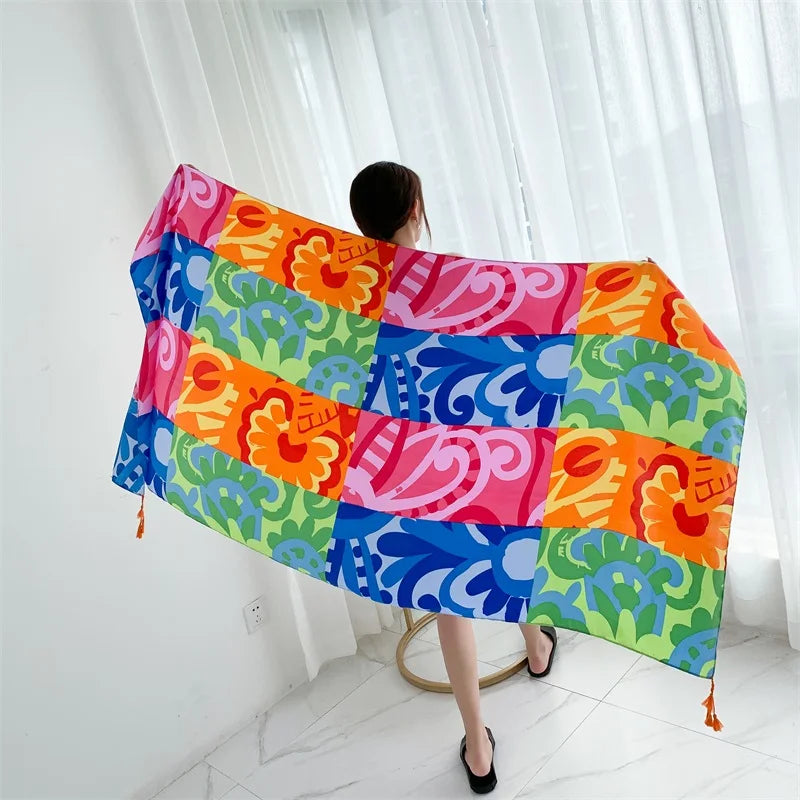 20 Styles 90x180cm Cotton Linen Summer Beach Dress Bikini Cover-ups Sarong Wrap Scarf Women Brazilian Swimsuit Bathing Cover Up