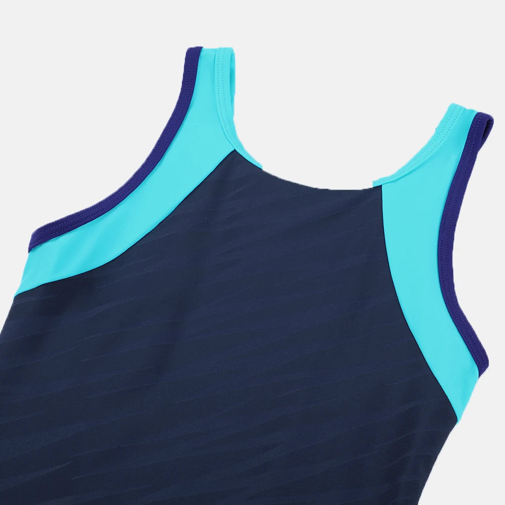Anfilia Girls One-Piece Sports Swimsuit Size 8-14 Boyleg High Elastic Racerback Athletic Training Bathing Suit