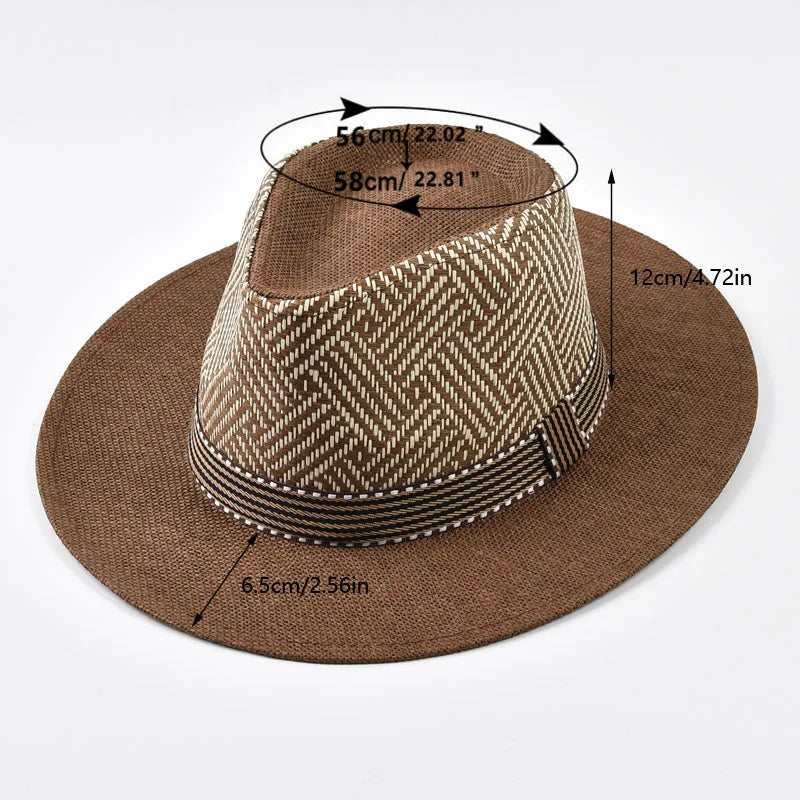 Summer Straw Hat Outdoor Panama Man Gentleman Holiday Sun Hat